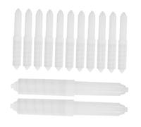 DIYEAH 12 Pièces Porte Papier Toilette à Ressort Plastique Blanc Tige Réglable avec Tension Support Mural Encastré pour Papier Remplacement pour Distributeurs de Salle de Bain