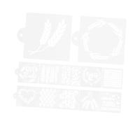 DIYEAH 12 Pochoirs à Pâtisserie en PET Levain et Gâteaux Motifs Cœur et Épis de Blé Kit Décoratif 12 Pièces Réutilisables pour Décoration Comestible pour Fêtes et Boulangerie Maison