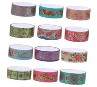 DIYEAH 12 Rouleaux Ruban Washi Vintage Doré Masking Tape pour Scrapbooking et Diy Adhésif Décoratif Multi Fonctionnel pour Carnets et Albums