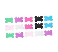 DIYEAH 15 pièces Médailles Os pour Animaux Aluminium Étiquettes Identification Double Face pour Colliers de Chats et Chiens Accessoires DIY Porte-clés Colorés