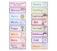 DIYEAH 16 Cartes Flash de vocabulaire météo pour Les Tout-Petits - Cartes d'apprentissage colorées en Anglais - Flash interactives pour Enfants, idéales pour Un Tableau d'affichage