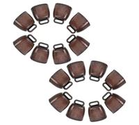 DIYEAH 16 Pièces Lot de Cloches Fer Rouge Vintage pour Vache Mouton Cheval Accessoires Perte Petits Carillons Suspendus pour Animaux de Ferme