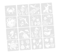 DIYEAH 16pièces Pochoirs De Peinture Océanique Réutilisables De Modèles Décoratifs Forme De Créatures Marines Pour Et Activités Manuelles