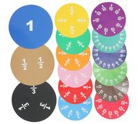 DIYEAH 1ensemble Circles De Fraction Magnétiques Outil Pédagogique Pour Apprentissage Mathématiques Pour Classes De Mathématiques Élémentaires