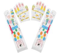 DIYEAH 1ensemble et Chaussettes de Massage Réflexologie pour Seniors Élastiques avec Points Acuponcture et Chaussettes à Doigts Séparés pour Détente des Mains Outil de Massage Shiatsu