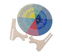 DIYEAH 1ensemble Set De Décoration De Bureau Bois à Double Face Roue des Émotions pour Santé Mentale Support pour Thérapeutes Et Conseillers pour Bureau Ou École