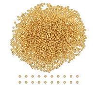 DIYEAH 2 000 perles intercalaires rondes lisses dorées - Perles en plastique de 4 mm - Fournitures de fabrication de bijoux pour bracelets - Grand trou intercalaire pour bricolage