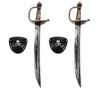 DIYEAH 2 Ensembles d'accessoires de Pirate pour Enfants, Comprenant des Cache-œil et des, Costume de Capitaine Pirate idéal pour Halloween, Les fêtes d'anniversaire et Les Jeux de rôle en Famille