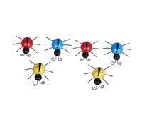 DIYEAH 2 Ensembles Décor De Artificiel Décoration Murale Ornement Décorations De Plein Air De Jardin Décor D'insectes Art Mural Le Fer Rouge 3 Pièces * 2