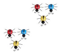 DIYEAH 2 Ensembles Décor D'insectes Décorations Murales De Jardin Art Mural Pour L'extérieur Artificiel Ornement Art Mural Décor De Le Fer Rouge 3 Pièces * 2