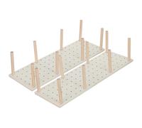 DIYEAH 2 Ensembles Organisateur de Tiroir en Bois Perforé, Lot de Sets, Piquets Réglables, Beige, pour Casseroles et Ustensiles, la Cuisine et Extérieur