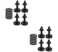 DIYEAH 2 Ensembles Pied Niveleur De Meuble Universel Meubles Ajusteurs Niveleurs Rallonges De Pieds De Table Cuisses De Table Acier Au Carbone Et Plastique Black 4 Pièces * 2