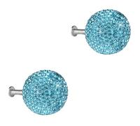 DIYEAH 2 Ensembles Poignée Tiroir Acier Inoxydable avec Incrustation Bleue Bouton Rond Simple Trou Vis Variées pour Meuble Armoire et Commode