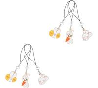 DIYEAH 2 Ensembles Porte Clé Décoratif Alliage Avec Pendentifs De Lapin Mignon Pour Personnaliser Téléphones Et Accessoires Parfait Pour De Diy 3 Pièces * 2