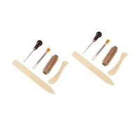 DIYEAH 2 Ensembles Set De Outils Pour Reliure Manuelle Plioir Aiguilles À Chas Fil Ciré Lin Poinçon À Manche Matériel De Reliure Et Couture Pour Faits Main 10 Pièces * 2