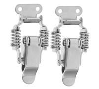 DIYEAH 2 paires Loquet à Bascule Inox Compact sans ouble Ressort Résistant pour Boîtes à Outils Coffres et Valises Fermeture et Facile à Utiliser