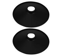 DIYEAH 2 Pièces Abat-jours Coniques en Fer Noir, 22cm, Finition Mate Vernis Cuisson, Adaptés pour Lampadaires Support 1,65'', Usage dans Espaces de Vie et Balcons