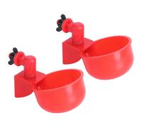 DIYEAH 2 pièces Abreuvoir Automatique Rouge pour Poulets et Pigeons Bol Eau Sortie Large Facile à Installer Lot pour Volaille Buveur Robuste et Pratique