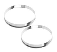 DIYEAH 2 Pièces Anneaux de Cuisson Ronds Acier Inoxydable pour Pizza Pâtisserie et Desserts Accessoires de Chef Durables et Faciles à Nettoyer