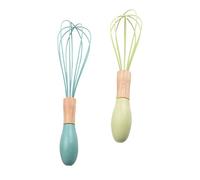 DIYEAH 2 Pièces Ballon en Silicone avec Manche en Bois 25cm pour Mélanger Œufs et Sauces, Ustensile Cuisine Manuel Solide et Facile à Nettoyer Couleur Aléatoire