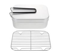 DIYEAH 2 Pièces Boîte à Bento Pliable Carrée en Alliage D’aluminium | Légère et Antirouille, Design Antidérapant, pour Sorties et Pique-niques, Couleur Argenté
