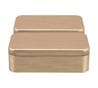 DIYEAH 2 Pièces Boîte à Biscuits Carrée en Fer-blanc Doré Couvercle, Solution de Rangement Pratique et Portable pour Thé et Petits Objets, Maison Voyages