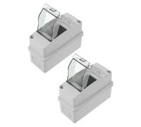 DIYEAH 2 pièces Boîte de Distribution Étanche Voies avec Fenêtre Transparente Boîtier de Protection Électrique Abs PC Résistant Boîtier de Jonction pour Circuit Mural Lot