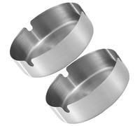 DIYEAH 2 pièces Cendriers INOX Compacts et Robustes pour Maison et Bureau Lot de Petits Cendriers Métalliques Pratiques et Portables Adaptés Fumeurs Cadeau Élégant et Fonctionnel