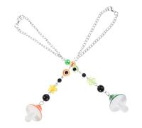 DIYEAH 2 Pièces Charm Téléphone Pendentif Fleur et Champignon Lot Orange Vert Décoration Suspendue Multifonction pour Téléphone et Voiture Design Créatif et Minimaliste