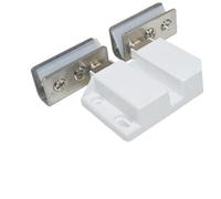 DIYEAH 2 pièces Charnières Acier Inoxydable pour Porte Verre Lot de Charnières à Pivot Haut et Bas pour Meuble Porte de Cabinet à Double Vitrage Type A avec Magnetisme