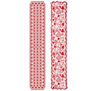 DIYEAH 2 Pièces Chemin de Table en Dentelle Rouge Élégant pour Décoration Saint-valentin, Résistant Saleté et Réutilisable, pour Dîner Romantique