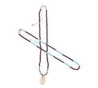 DIYEAH 2 Pièces Collier Pendentif Coquillage Léger, Style Plage | Bijoux Coquillage Colorés, Design Inspiré des Îles, Ajustable et Confortable, pour Escapade Côtière