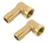 DIYEAH 2 pièces Connecteur Coudé Laiton Pouce Double Filetage Mâle et Femelle Rallongé et Robuste Adapté pour Accessoires Tuyaux de Jardin Lot