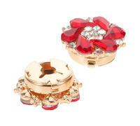 DIYEAH 2 pièces Couvre-boutons Strass Amovibles pour Chemises Femmes Accessoires DIY Créatifs Clips Décoratifs et Compacts Protection Manches Rouge