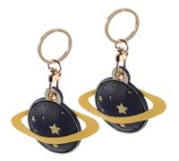 DIYEAH 2 Pièces Creative PU Leather Planet Keychains Lightweight Space Pendant For Bags Backpacks And Car Keys Party Supplies Set