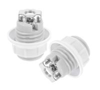 DIYEAH 2 Pièces Douille D'éclairage E14 en Céramique Blanche Filetage Complet, Facile à Installer, Compatible pour Remplacement de Lampes et Luminaires Polyvalents