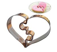 DIYEAH 2 Pièces Emporte-pièces de Cœur Puzzle, Acier Inoxydable, Lot | Découpe Nette pour Pâte, Demi-formes Assorties, Usage Maison ou Atelier, Argenté