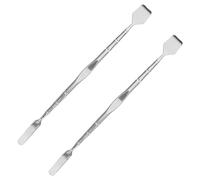 DIYEAH 2 Pièces Extracteur de Comédons en Acier Inoxydable Léger pour Visage, Outil de Beauté Féminin Spatule Argentée, Nettoyage des Pores et Extraction des Points Noirs