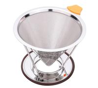 DIYEAH 2 Pièces Filtre à Café Acier Inoxydable Double Couche Entonnoir Filtre Permanent Réutilisable avec Tamis Fin Cuisine Maison Restaurant Hôtel