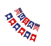DIYEAH 2 Pièces Guirlande de Drapeaux Américains Étoiles à Cinq Branches en Papier Réutilisable pour Décoration Suspendue Extérieure et Ambiance Chaleureuse