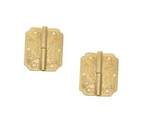 DIYEAH 2 Pièces Hinges en laiton harnières de porte charnière de soutien antique charnière de porte d'armoire charniere porte Hinges de porte de l'armoire petites charnières Doré