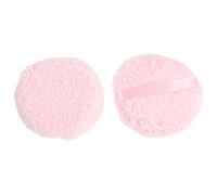 DIYEAH 2 Pièces Houppette à Poudre Surdimensionnée Rose en Polyester Ultra Douce et Moelleuse, Lavable, Visage Corps, pour Routines Quotidiennes et Peau Sensible