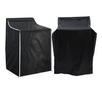 DIYEAH 2 Pièces Housse de Protection pour Machine Ver et Sèche Linge Oxford Lot de Noir Poussière et Aux Uv avec Design à Bande Élastique pour Maintien Optimal