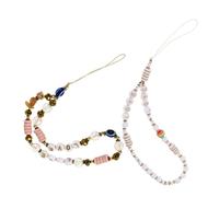 DIYEAH 2 Pièces Lanière de Téléphone Portable avec Perles et Design Lettre Amour Accessoire pour Couples Chaîne pour Téléphone Pratique et Élégant pour Clés et Petits Objets