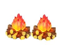 DIYEAH 2 pièces LED Lampe Effet Flamme sans Flamme Décoration Feu de Camp Miniature Étanche pour Noël Halloween Camping Lanterne Décorative Portable sans Pile