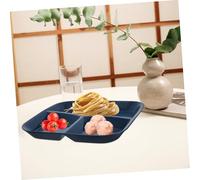 DIYEAH 2 pièces Lot de Plateaux de Service Réutilisables Compartimentés Assiettes Divisées Multifonctions pour Apéritifs Fruits et Snacks Plateau Repas Santé pour Adultes Bleu Profond