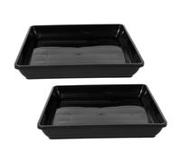 DIYEAH 2 pièces Lot de Plateaux Rectangulaires pour Plantes Plastique Soucoupes Pot Fleurs Polyvalentes et Esthétiques pour Intérieur et Extérieur Bases Solides pour Drainage et