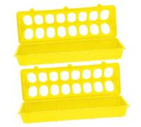 DIYEAH 2 pièces Mangeoire Oiseaux Plastique Abreuvoir Long Trough Résistant Alimentation Fiable pour Pigeons Canaris et Perruches Facile à Nettoyer et Anti-éclaboussures