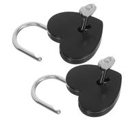 DIYEAH 2 Pièces Metal Heart Shaped Padlock With Key Love Lock For Diary Jewelry Box Luggage And Travel Use