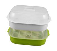 DIYEAH 2 Pièces Micro-ondes Cuiseur Vapeur Rectangulaire Avec Couvercle Transparent Et Poignée Plastique Résistant Chaleur Bol De Cuisson Multifonction Pour Préparation Poisson Cuisson